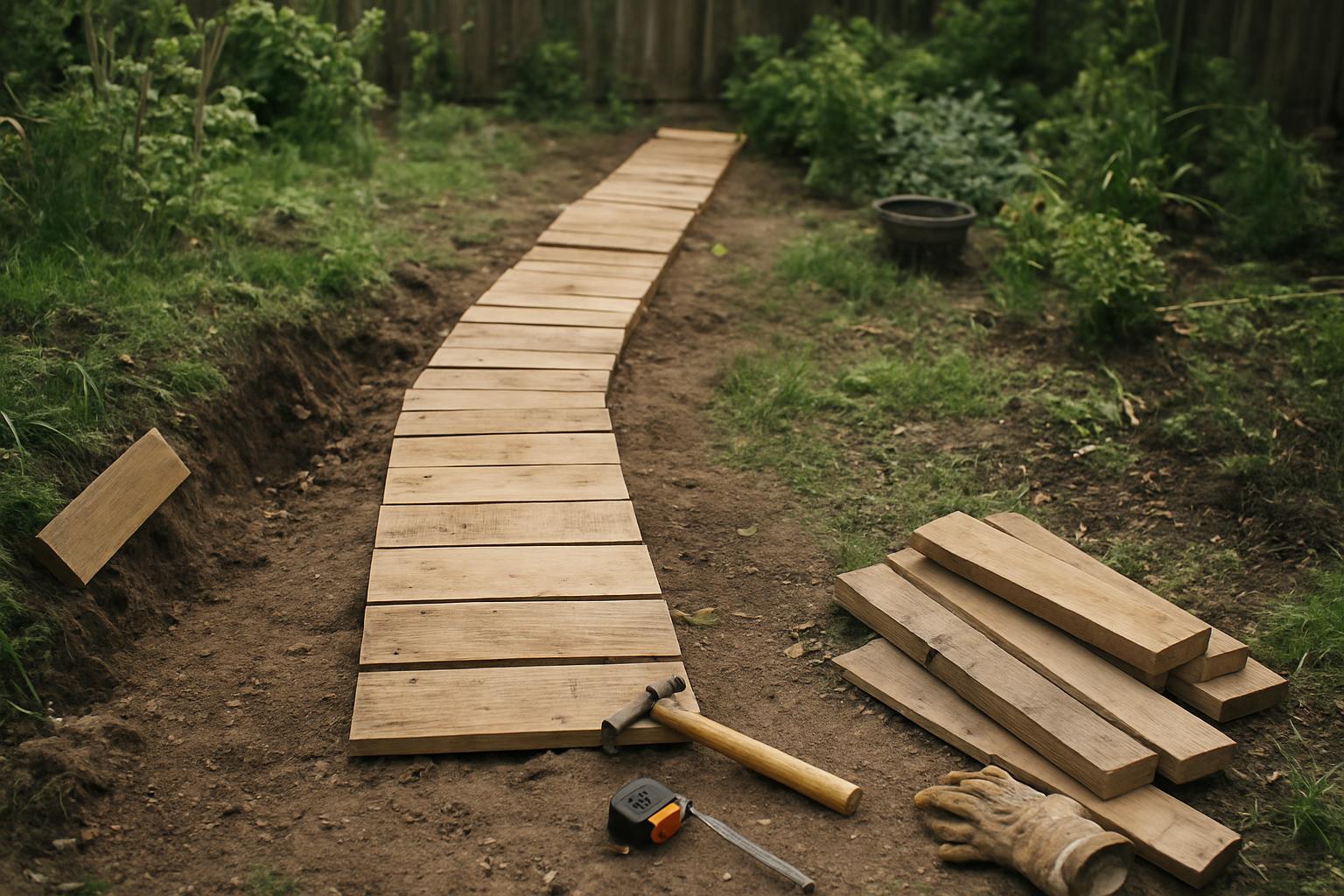 Drewniane ścieżki ogrodowe w naturalnym stylu