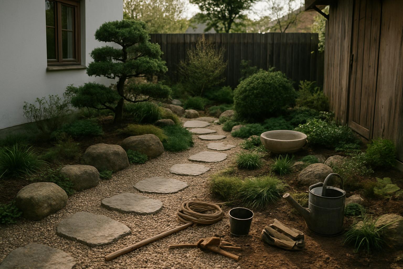 Ogród inspirowany stylem japandi — najważniejsze elementy