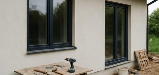 Okna antracytowe do jasnej elewacji domu