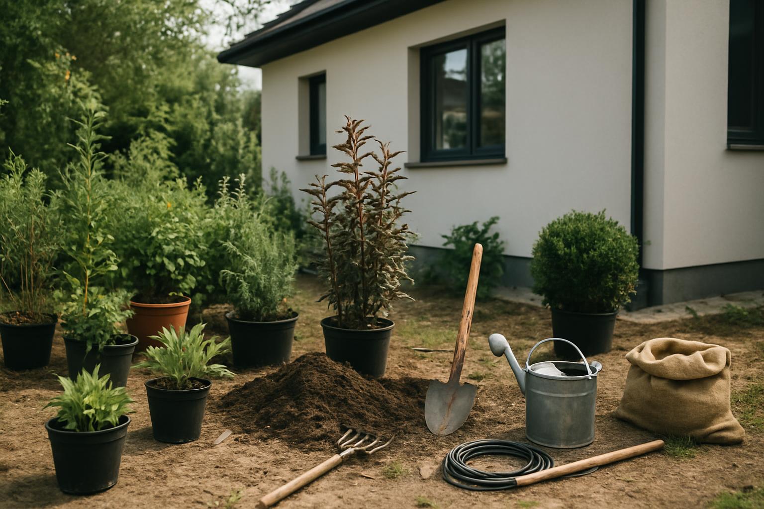 Rośliny dekoracyjne do ogrodu przy nowoczesnym domu